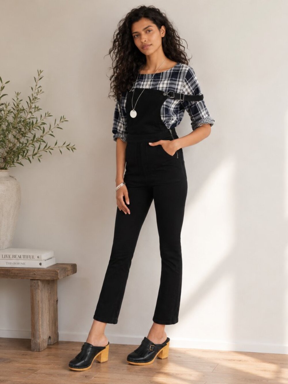 Madewell Cali Demi-Boot Overalls Black Frost | Mini Flare Denim Jumpsuit | M